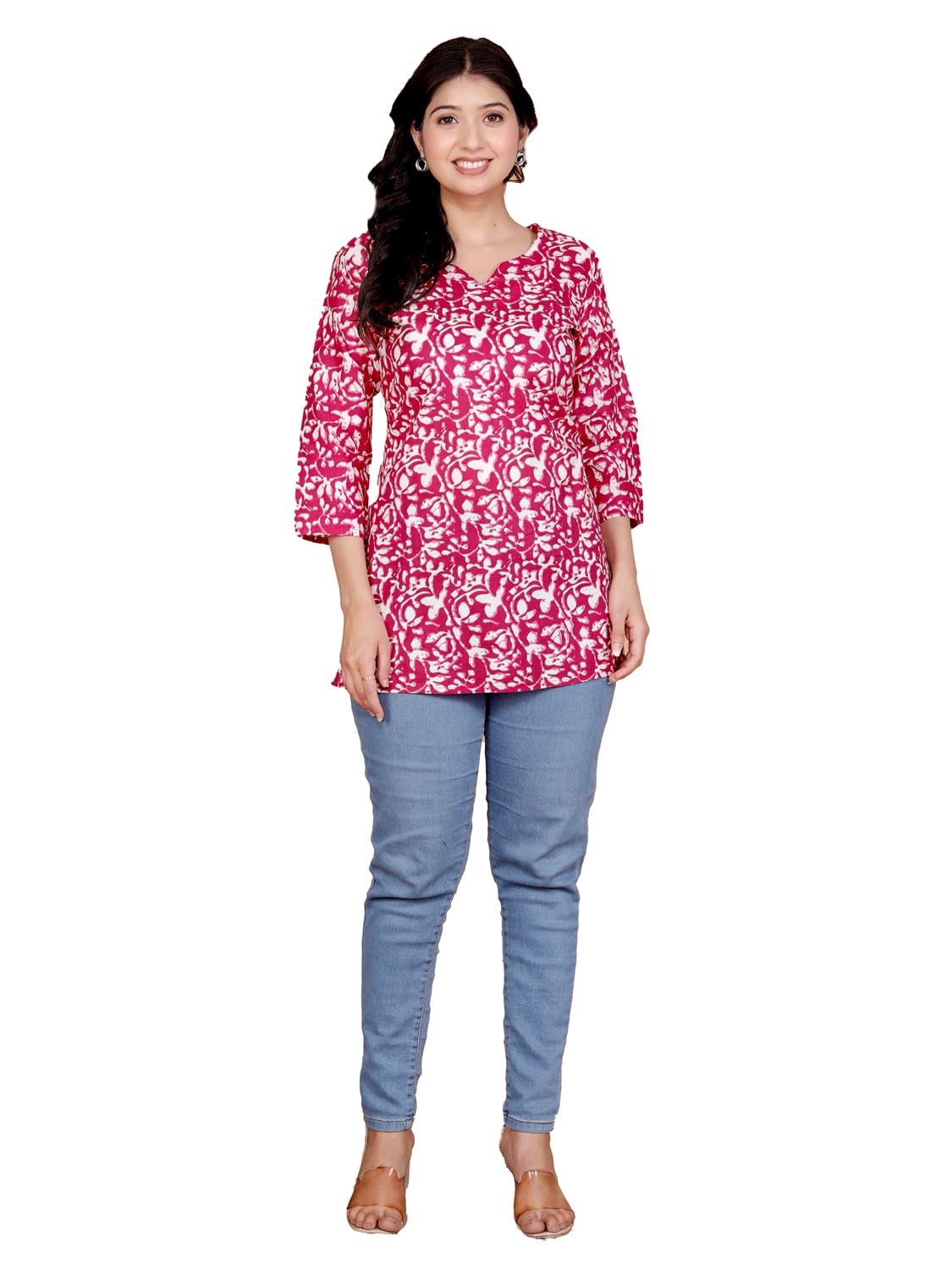 Women's Casual Jaipuri Cotton Printed Short Kurta