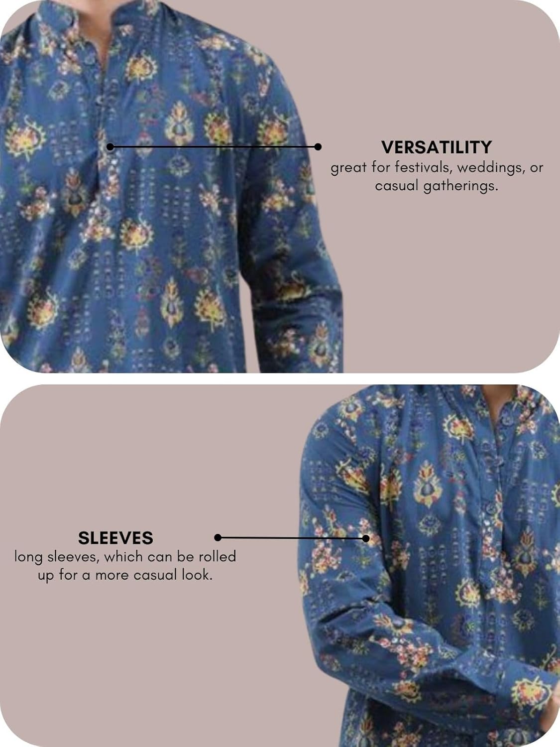 Leriya Fashion Men's Kurta | Rayon Printed Kurta
