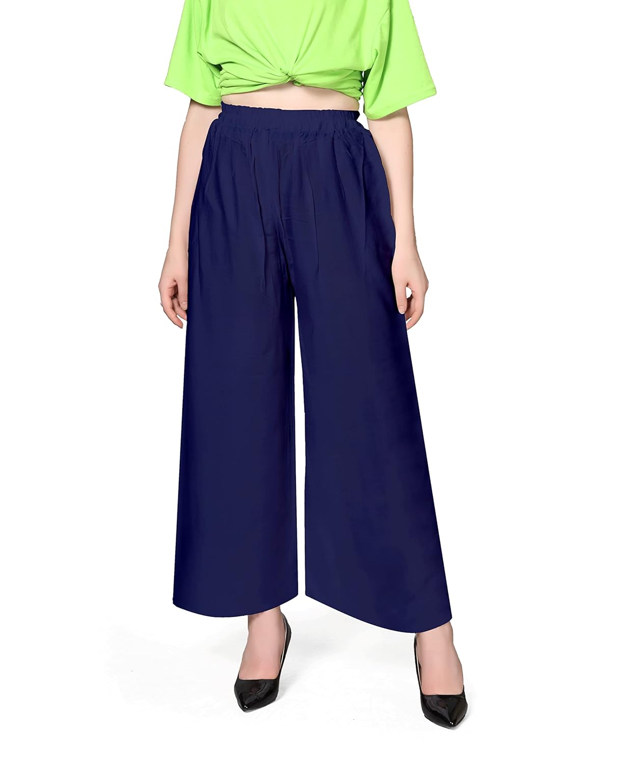 Pranjal Women's Premium Regular Fit Rayon Palazzo