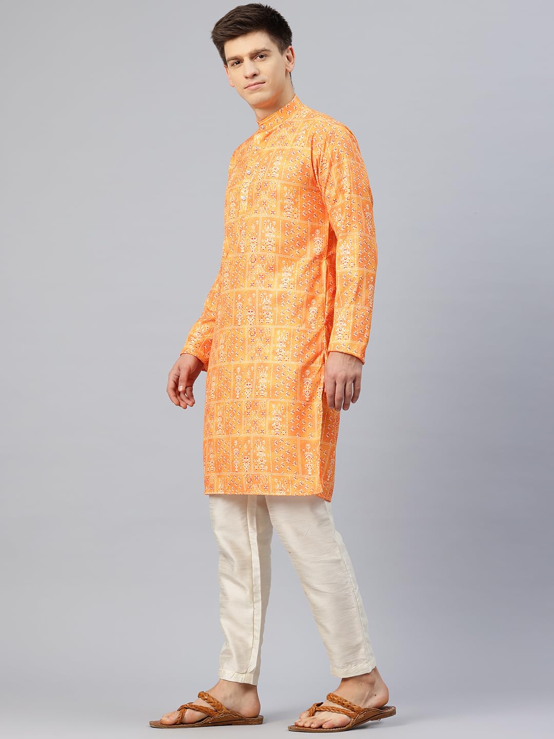 Luxrio Printed Kurta for Men Cotton Blend Linen