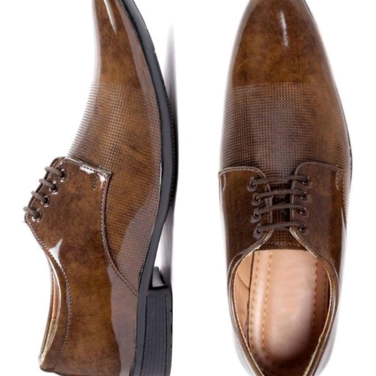 DE LOYON Men's Patent Leather Derby Formal Shoes - alphahostel.in