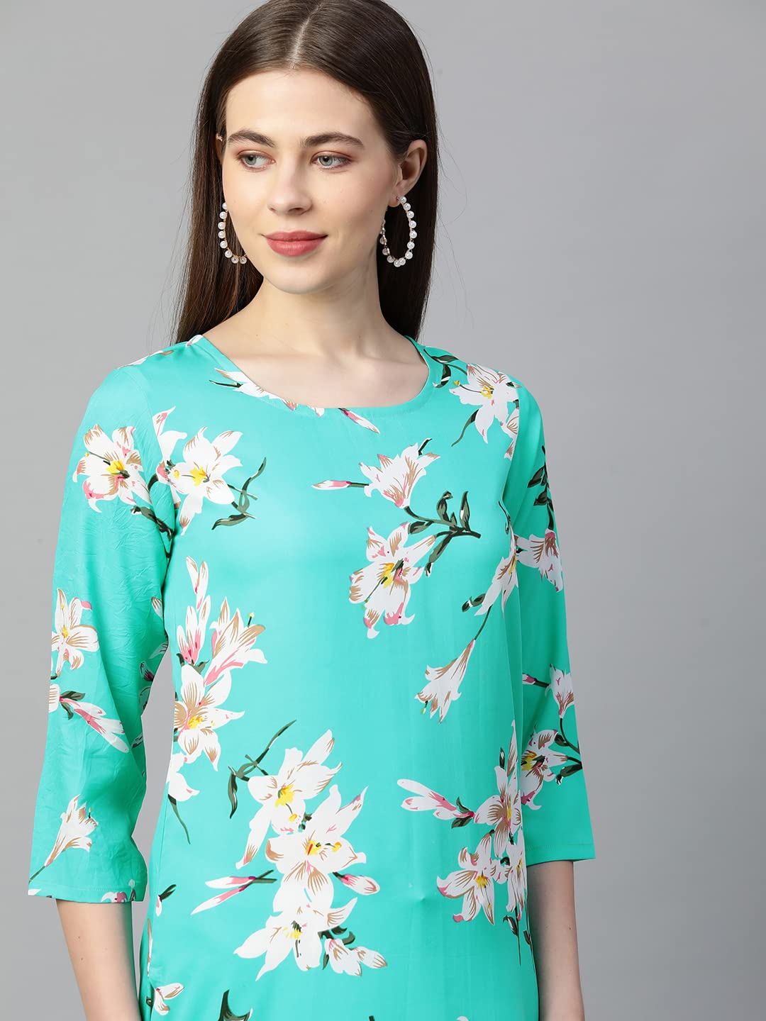 GoSriKi Women's Crepe Printed Straight Kurta