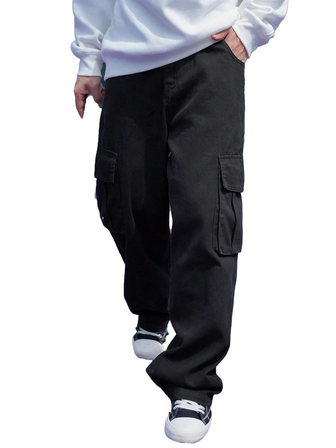 KOTTY Mens's Trendy Denim Cargo Jeans