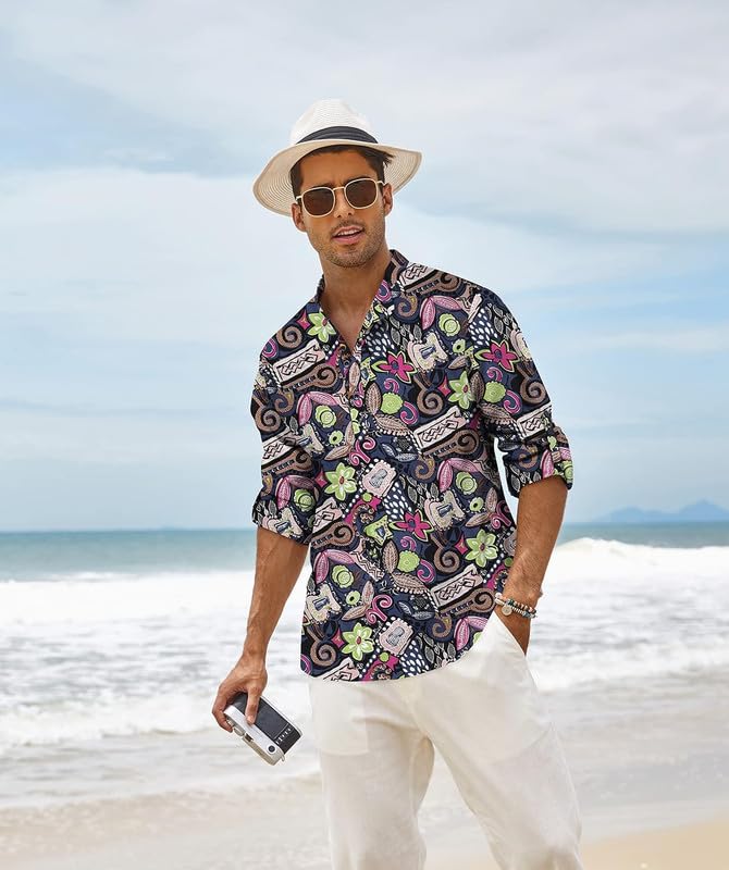 Bellstone Men's Cotton Blend Full Sleeve Printed