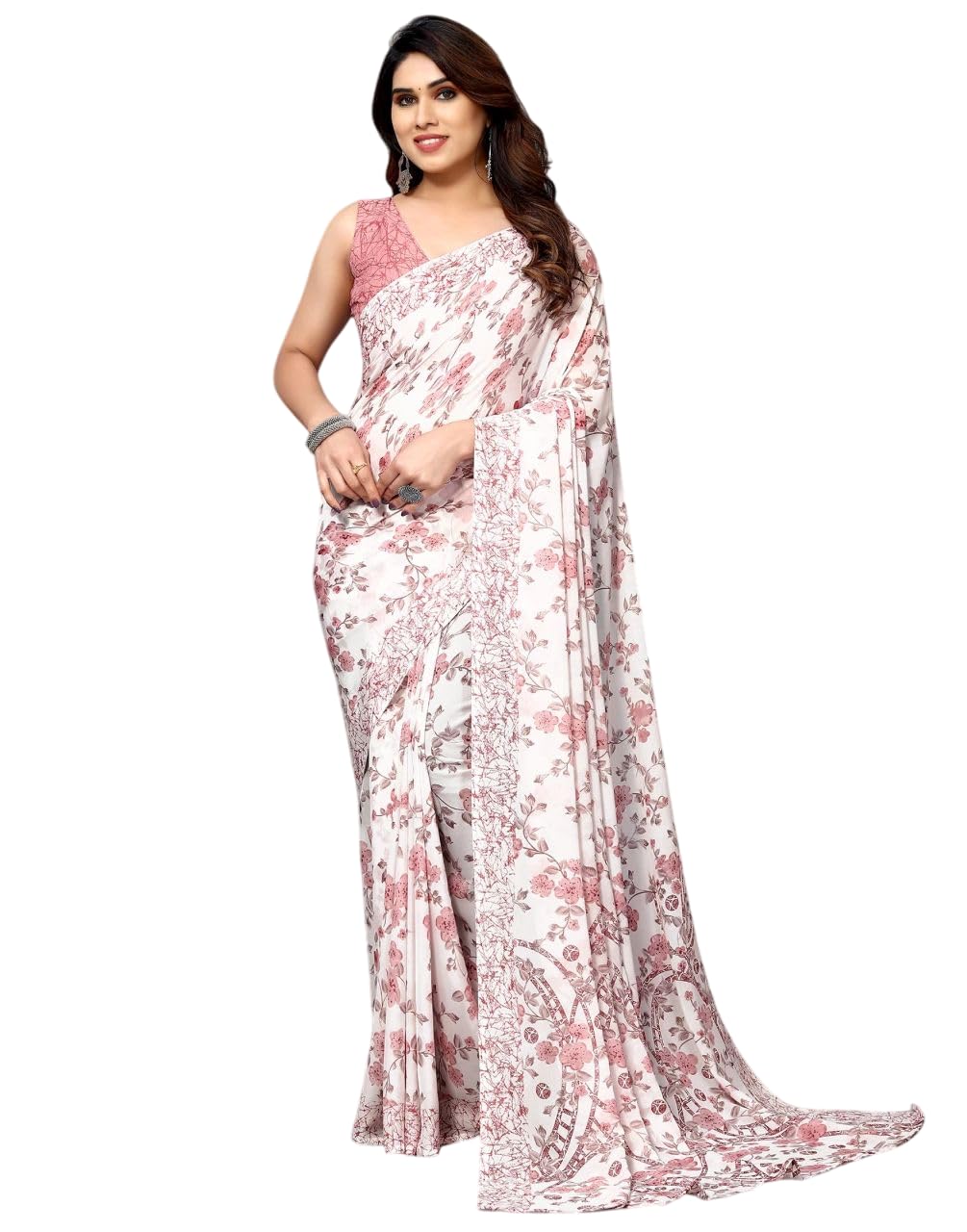 FASHION Women's Georgette Floral Printed Saree