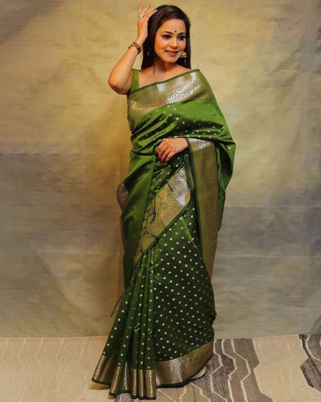 Women's Cotton Silk Woven Saree with Blouse Material