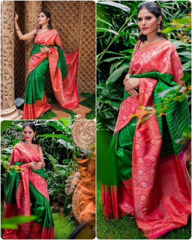 Women's Present Banarasi Soft Lichi Silk Saree