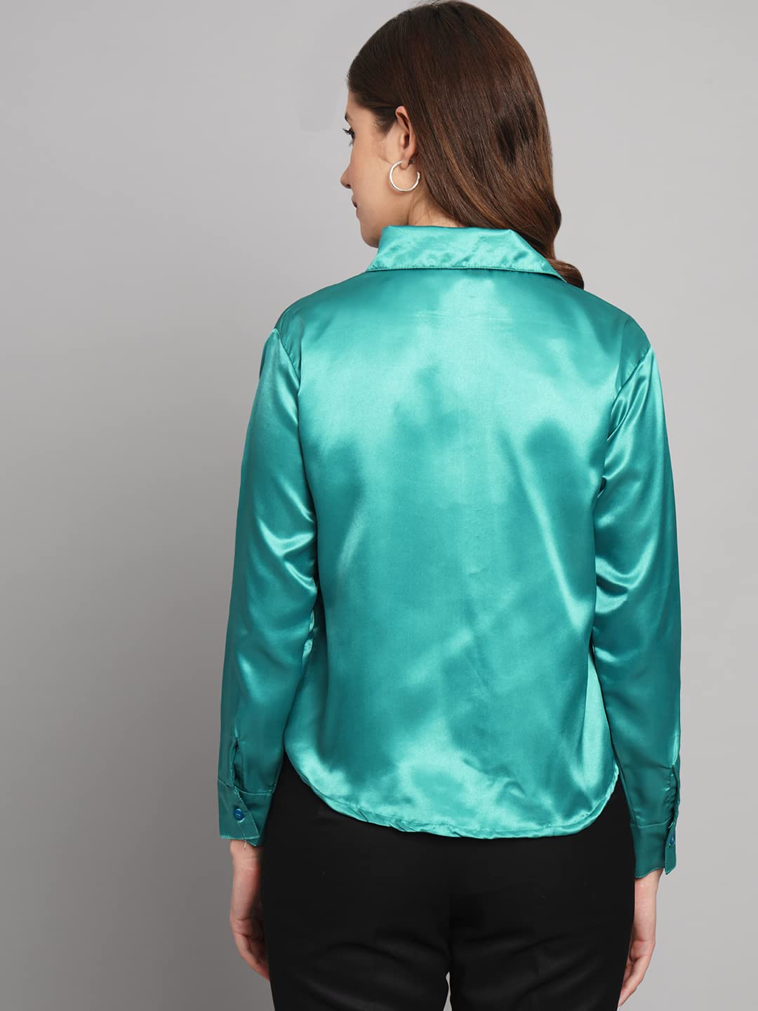 FUNDAY FASHION Women Solid Formal Satin Regular Fit Shirt