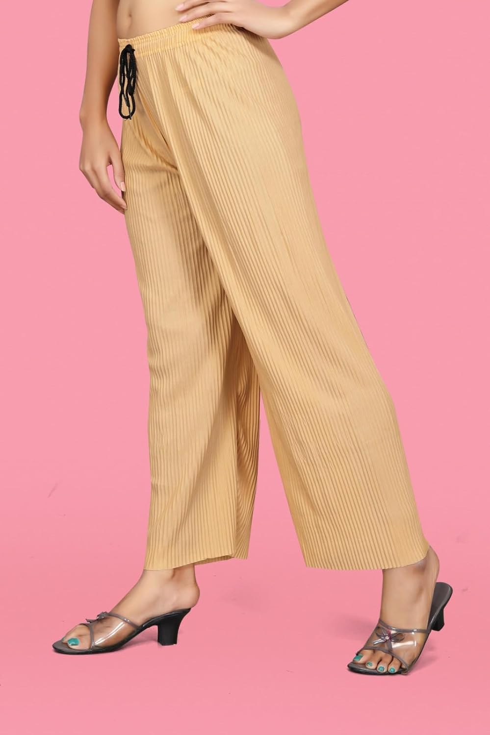 Qkenshit Women's Lycra Palazzo - Stretchable