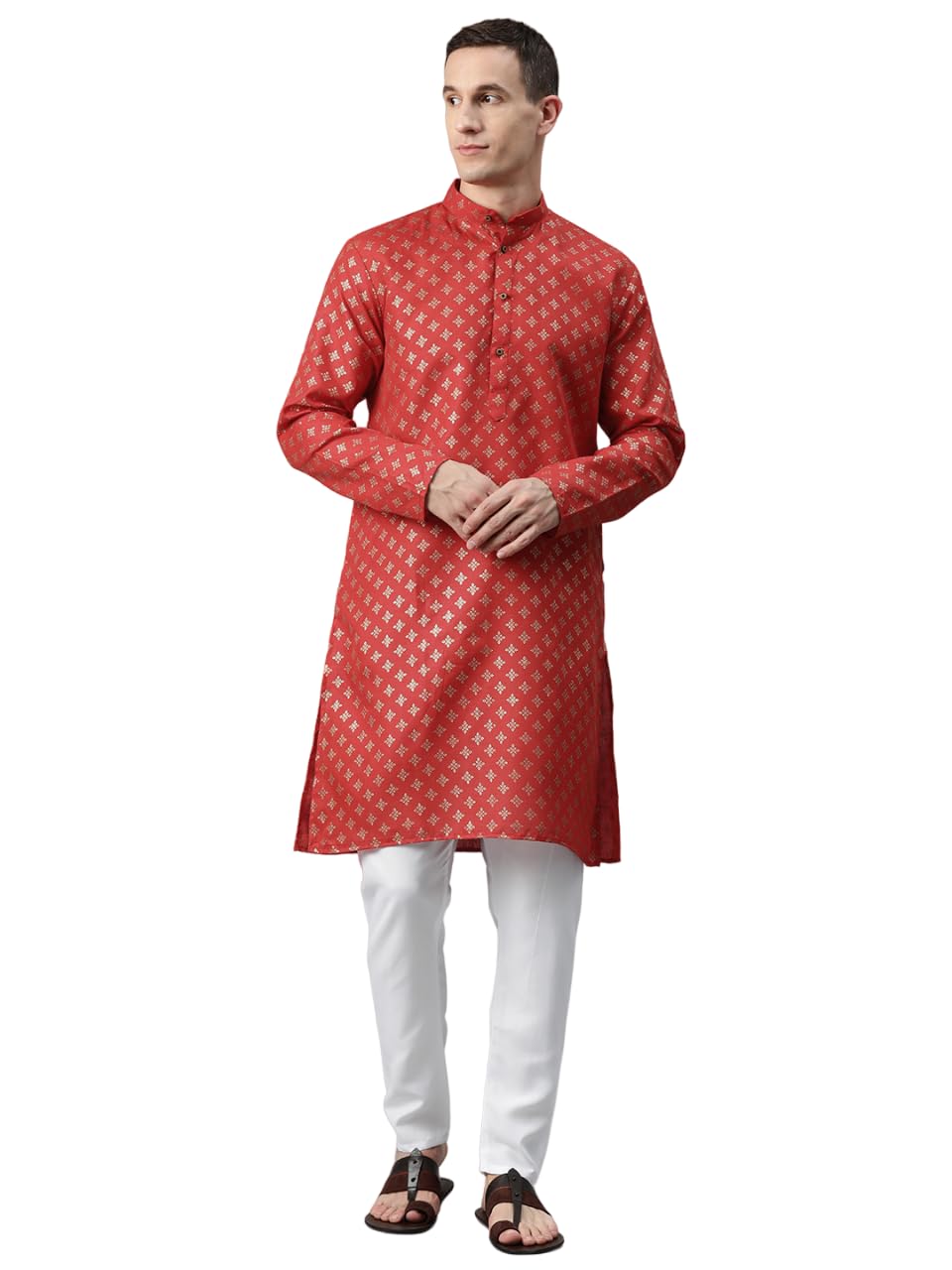 Luxrio Kurta for Men Cotton Blend Printed Regular Fit