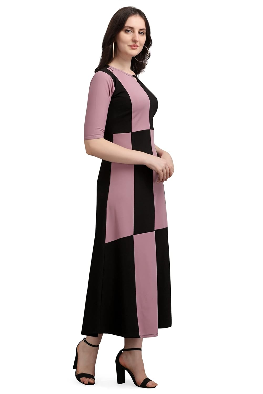 PURVAJA Women's Corduroy Empire Waist Maxi Casual