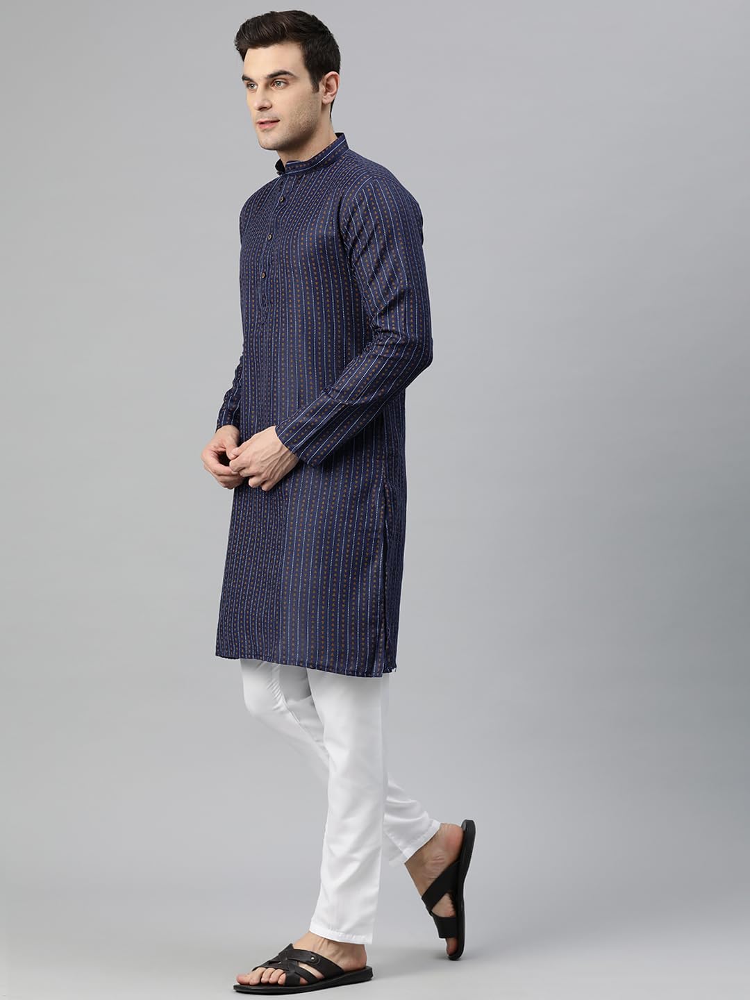 Luxrio Kurta for Men Cotton Blend Printed Regular Fit