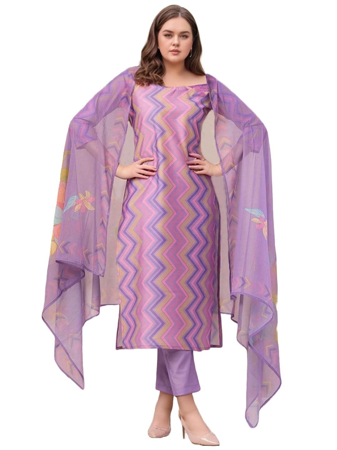 GoSriKi Women's Rayon Viscose Straight Printed