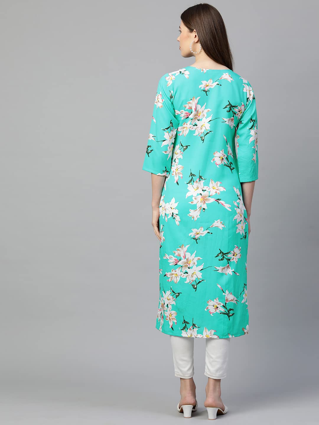 GoSriKi Women's Crepe Printed Straight Kurta