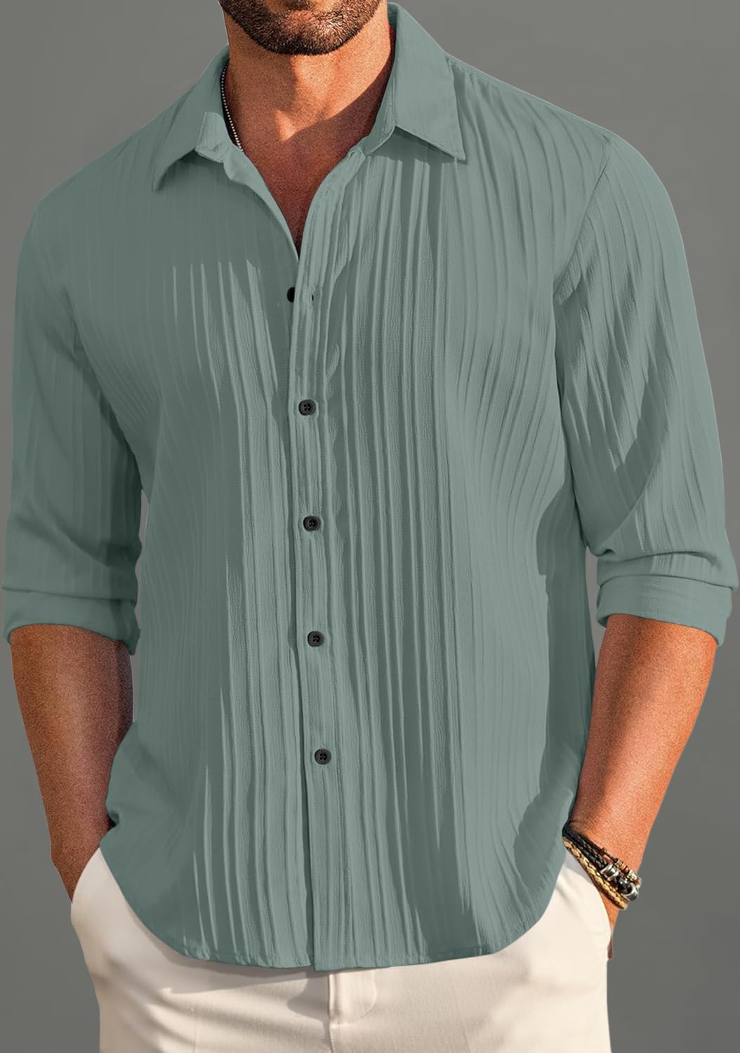 ROYALSCOUT Men's Cotton Blend Full Sleeve Short Kurta