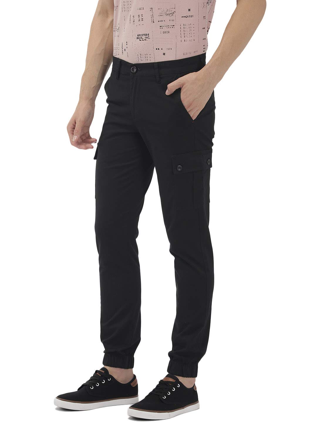 The Indian Garage Co Men's Slim Fit Mid Rise Cargo Pant