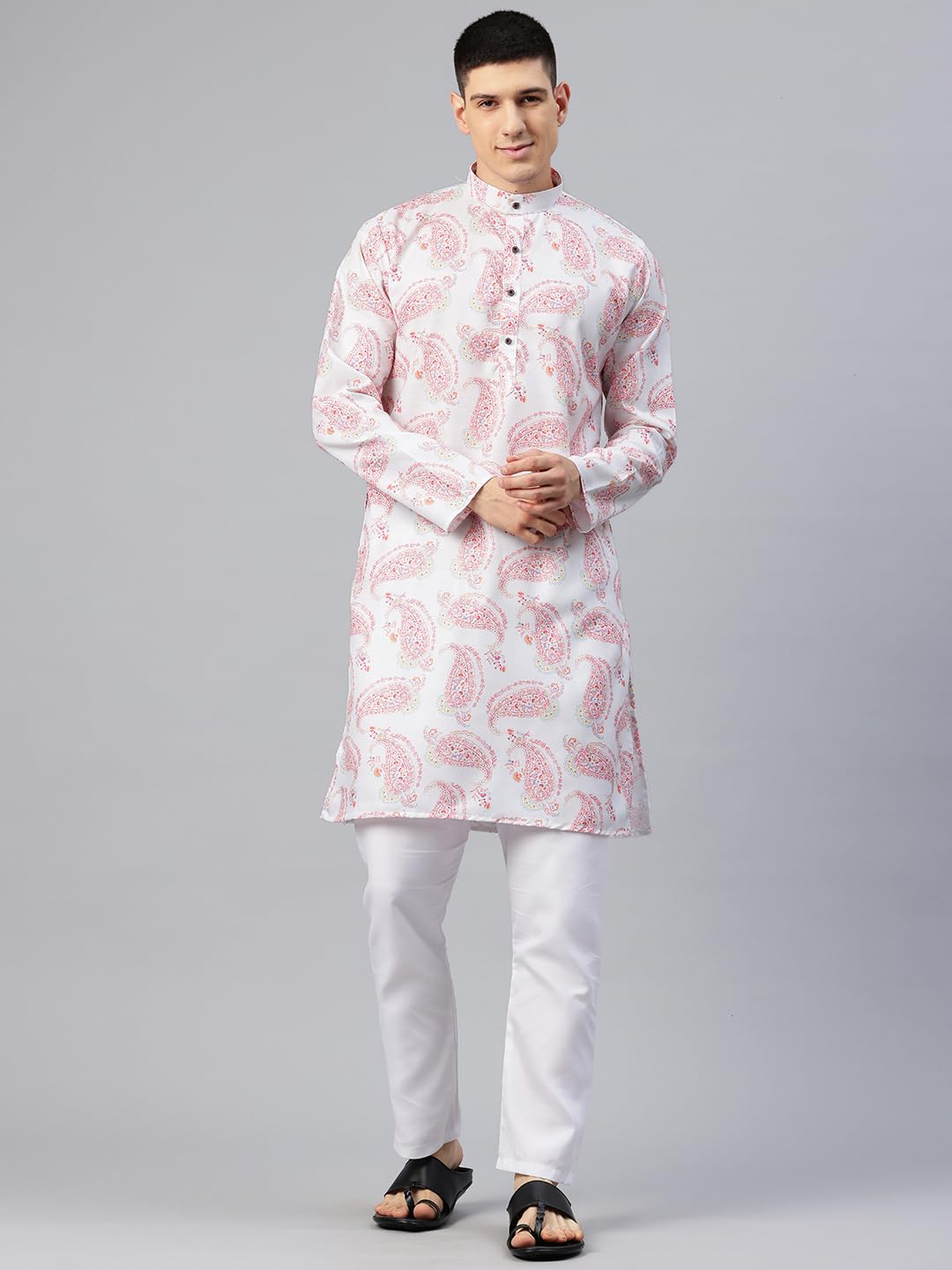 Luxrio Printed Kurta for Men Cotton Blend Linen