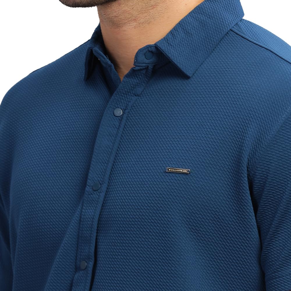 Parcel Yard Men's Airforce Self Design Shirt with Collar