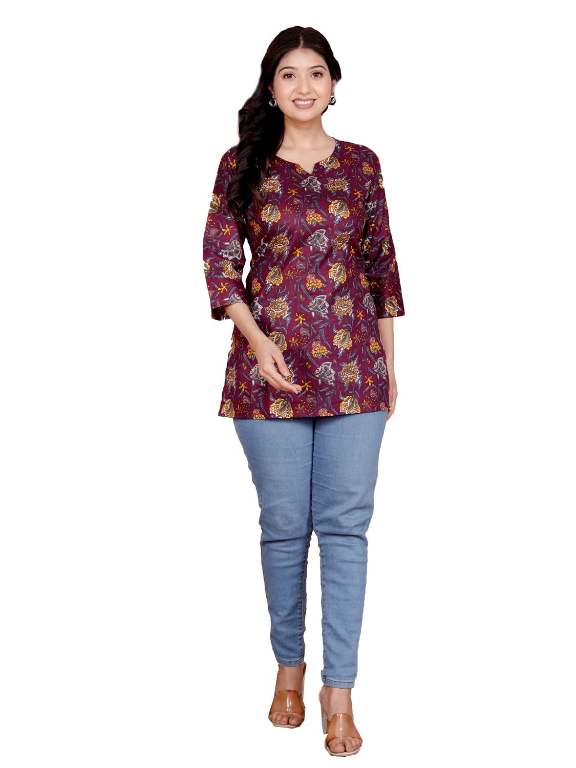 Women's Casual Jaipuri Cotton Printed Short Kurta