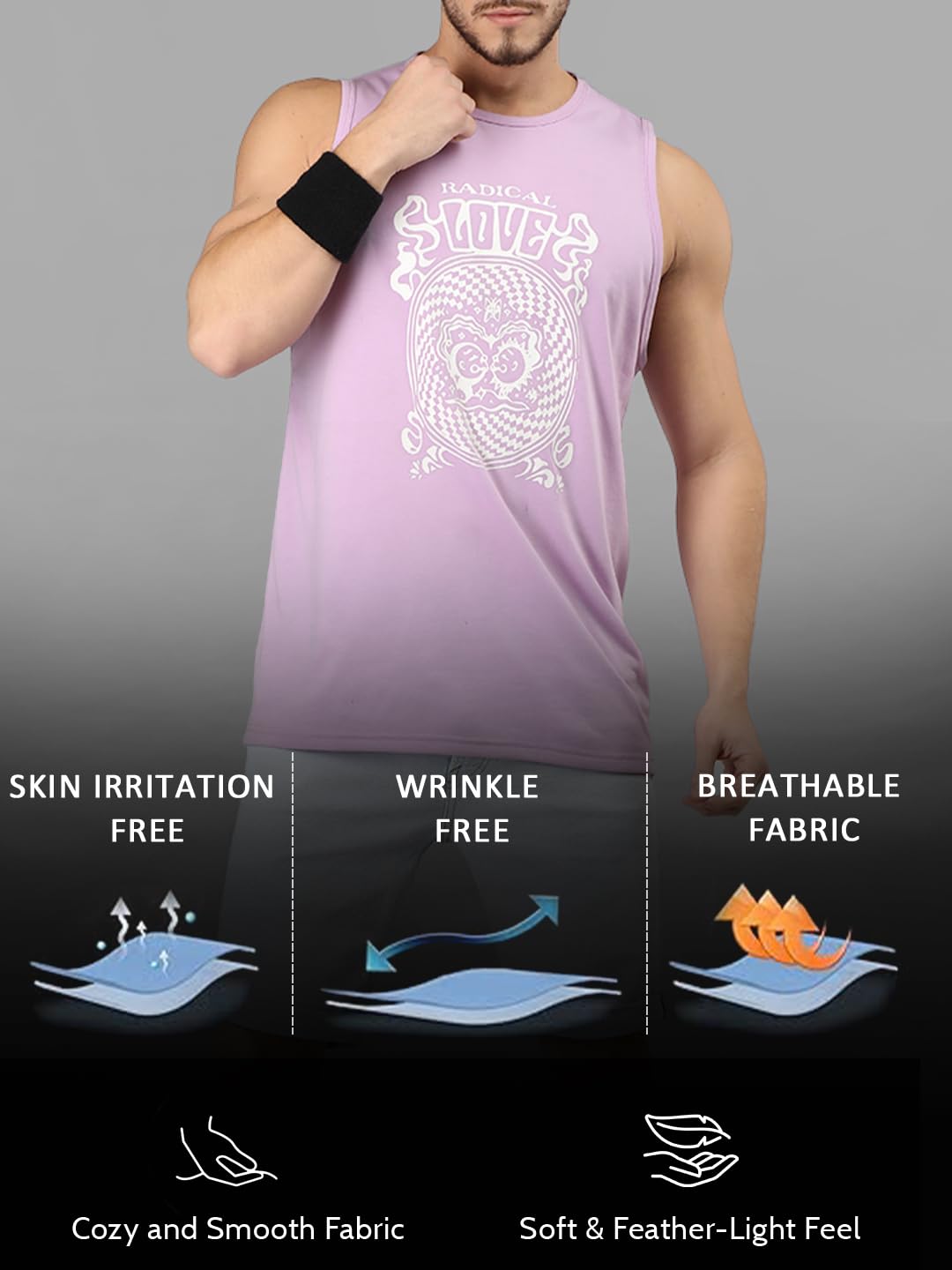 CHKOKKO Tank Tops Sleeveless T-Shirt for Men Cotton