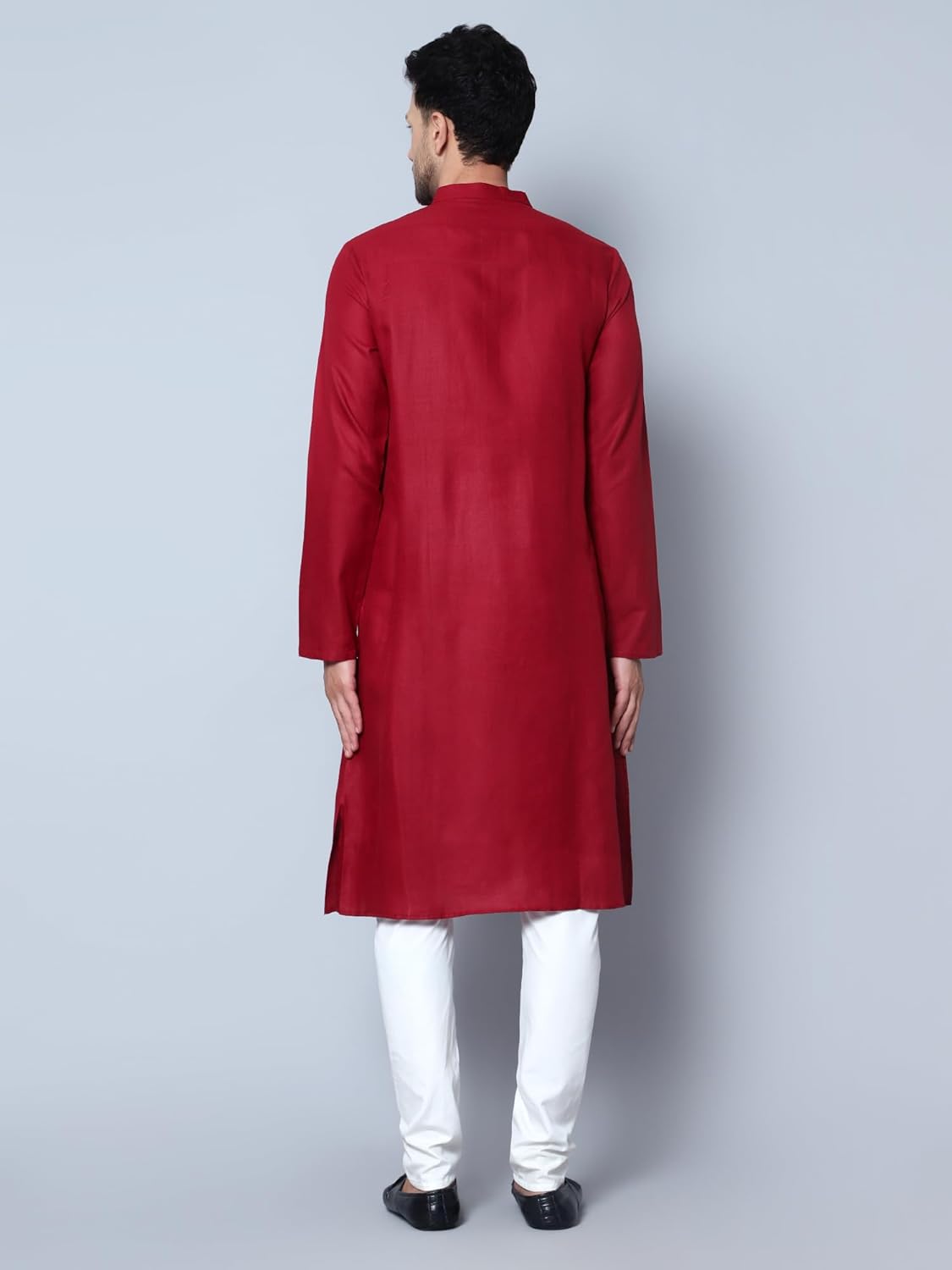 LATEST CHIKAN Men's Cotton Blend Solid Long Kurta