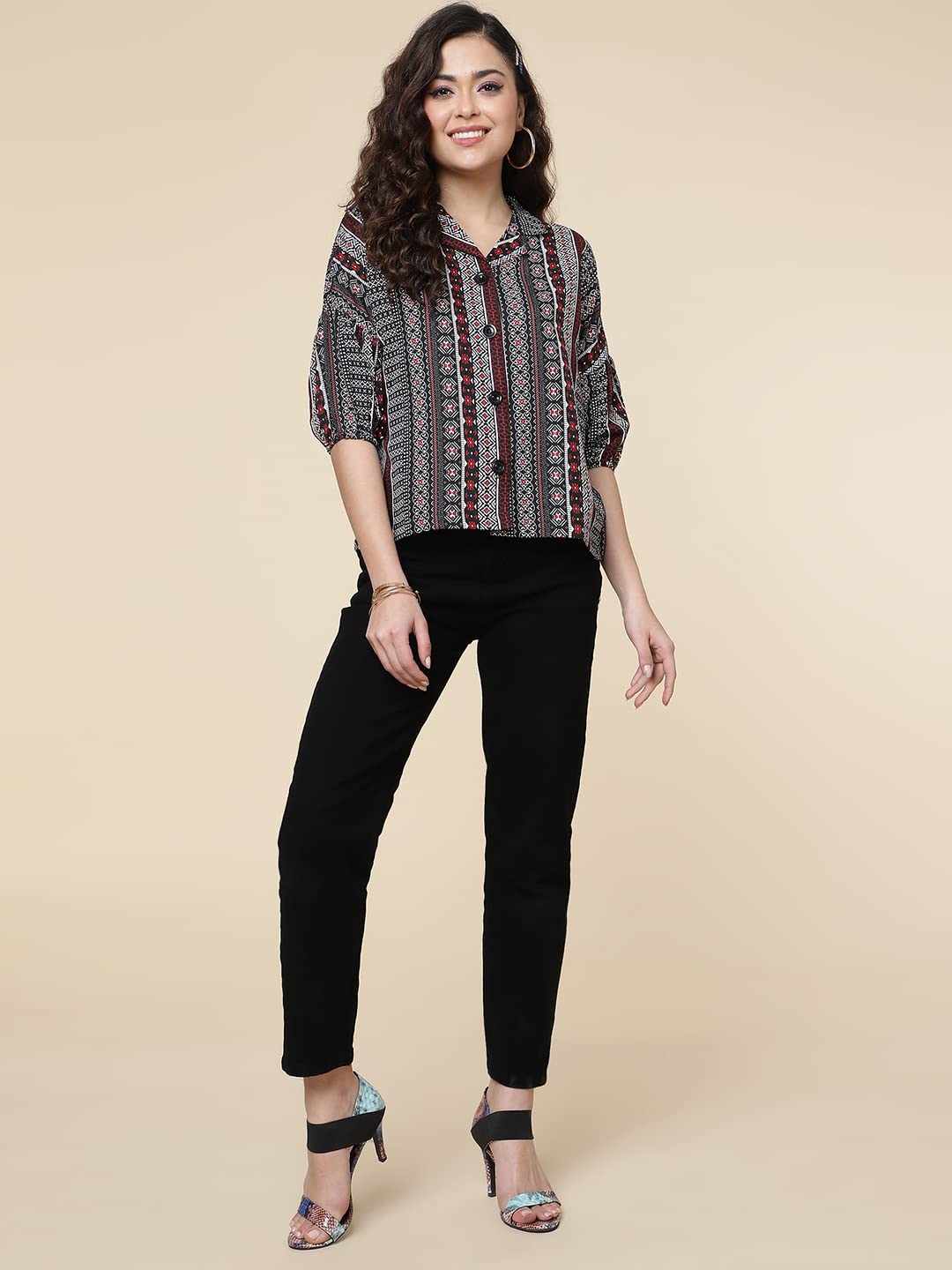 TURRITOPSIS Women's Printed Half Sleeve Oversized