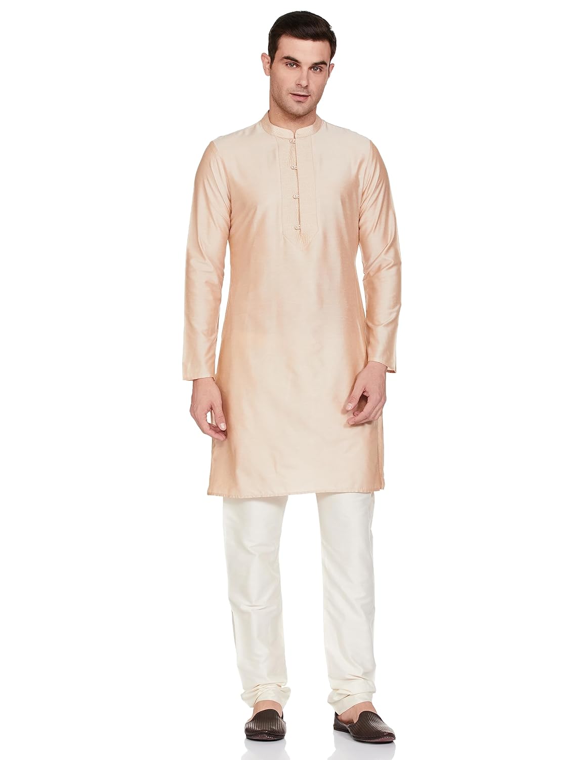 Symbol Men's Rayon Blend Festive Solid Long Kurta (Regular Fit)