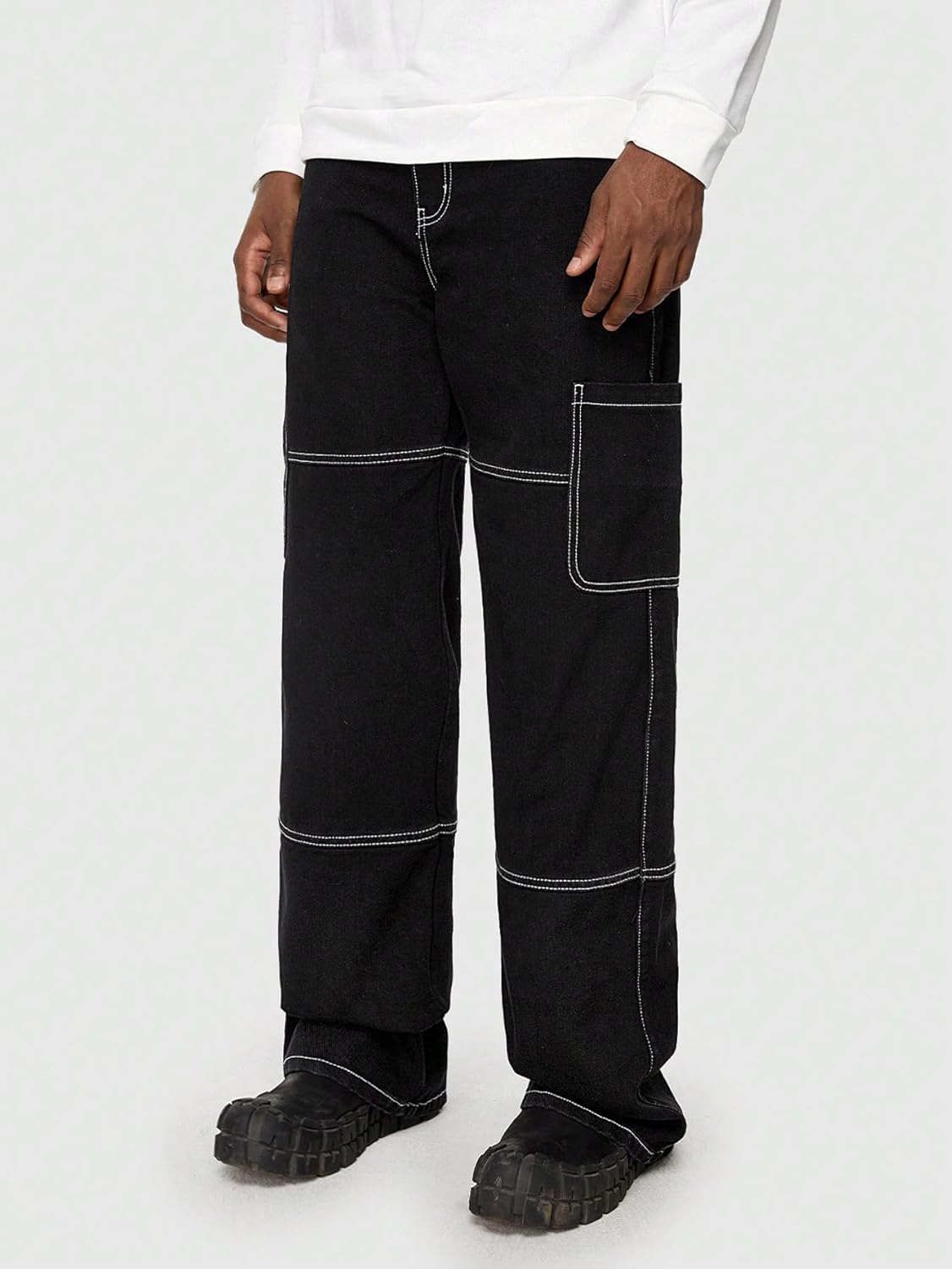 KOTTY Mens's Trendy Denim Cargo Jeans