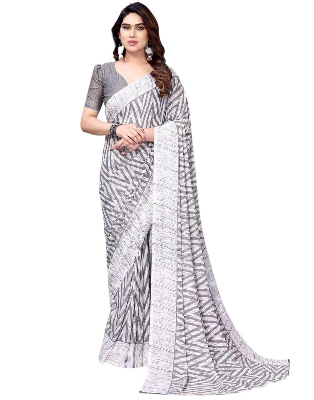 FASHION Women's Georgette Floral Printed Saree