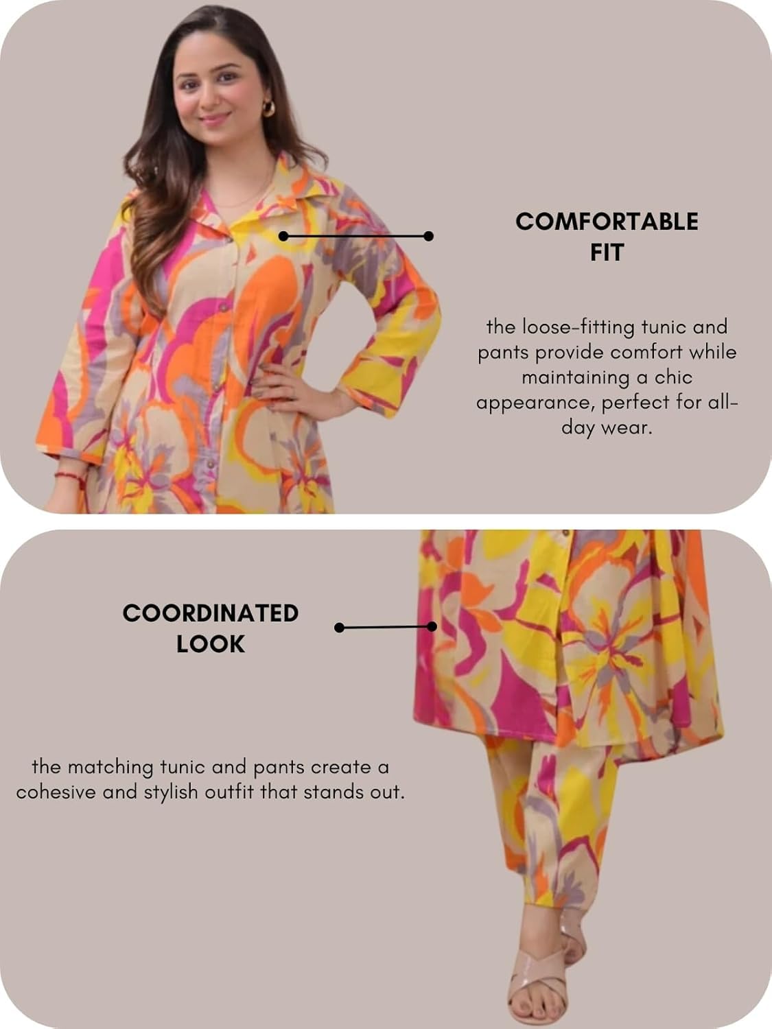 Ivory Green Floral Rayon A LINE Kurta Palazzo Set