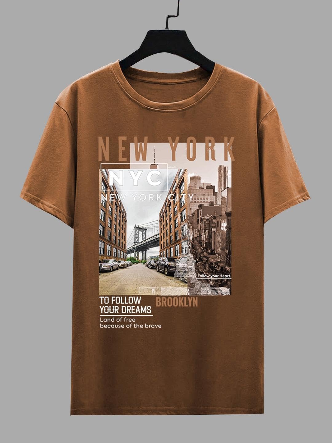 CHKOKKO Women's Polyester Oversized Fit Oversized Round Neck Drop Shoulder Printed T-Shirt