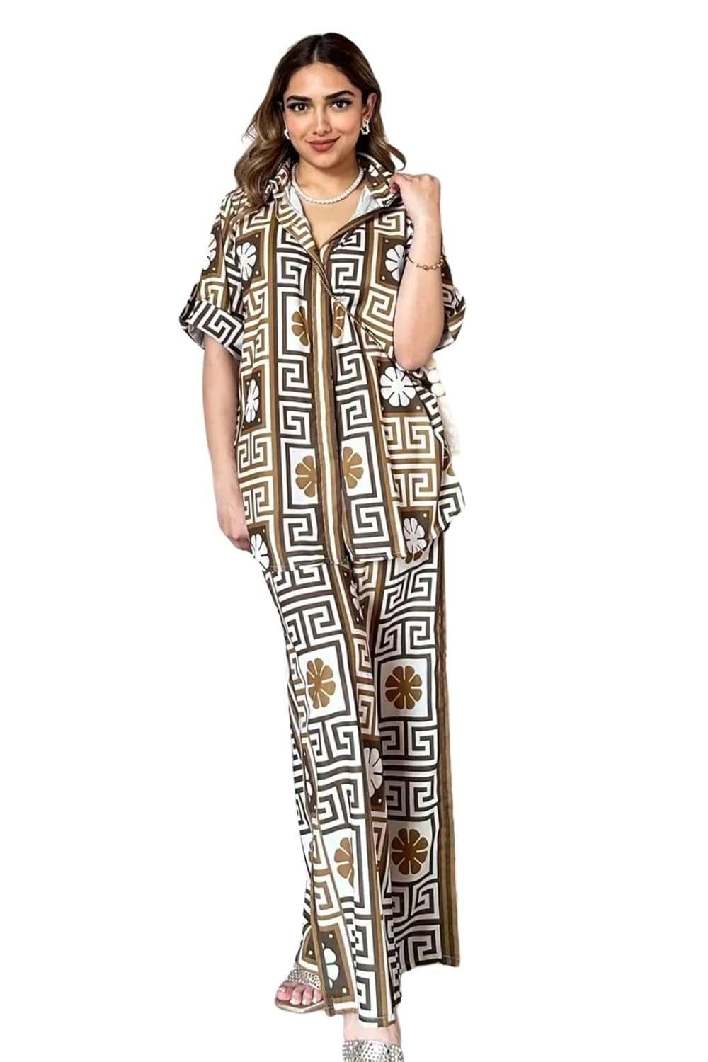 Leriya Fashion Co-ord Set for Women – Stylish Korean Summer Outfit | Trendy Travel & Streetwear Look for Girls |Jumpsuit for Women | Hangouts | Picnic | Vacation Wear | Half Sleeeve |