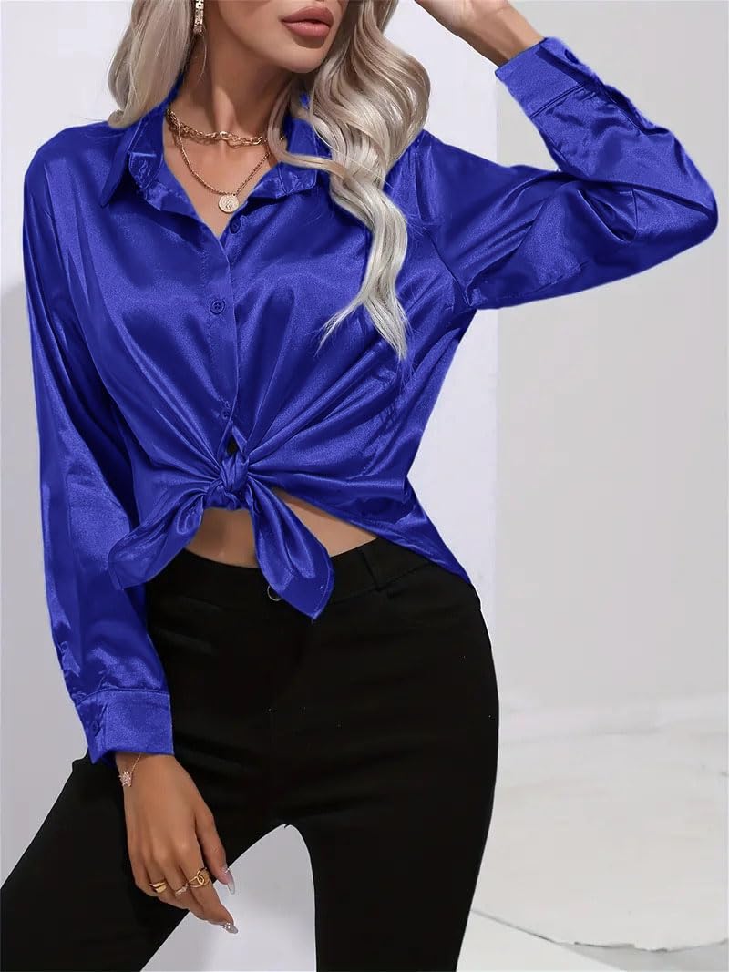 IndoPrimo Shirt for Women | Women Shirt | Shirt for Women | Full Sleeve Shirt for Women | Satin Shirt for Women | Western Shirt for Women Stylish | Shirt for Girls