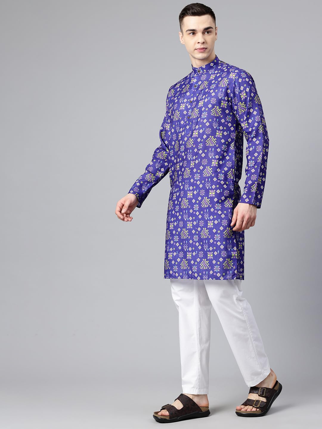 Luxrio Printed Kurta for Men Cotton Blend Linen