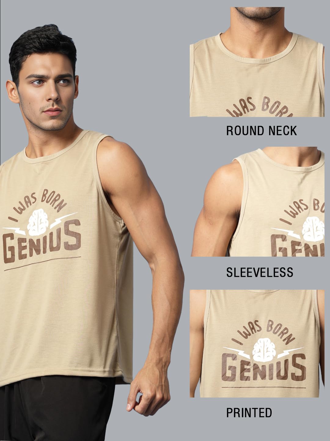 CHKOKKO Tank Tops Sleeveless T-Shirt for Men Cotton