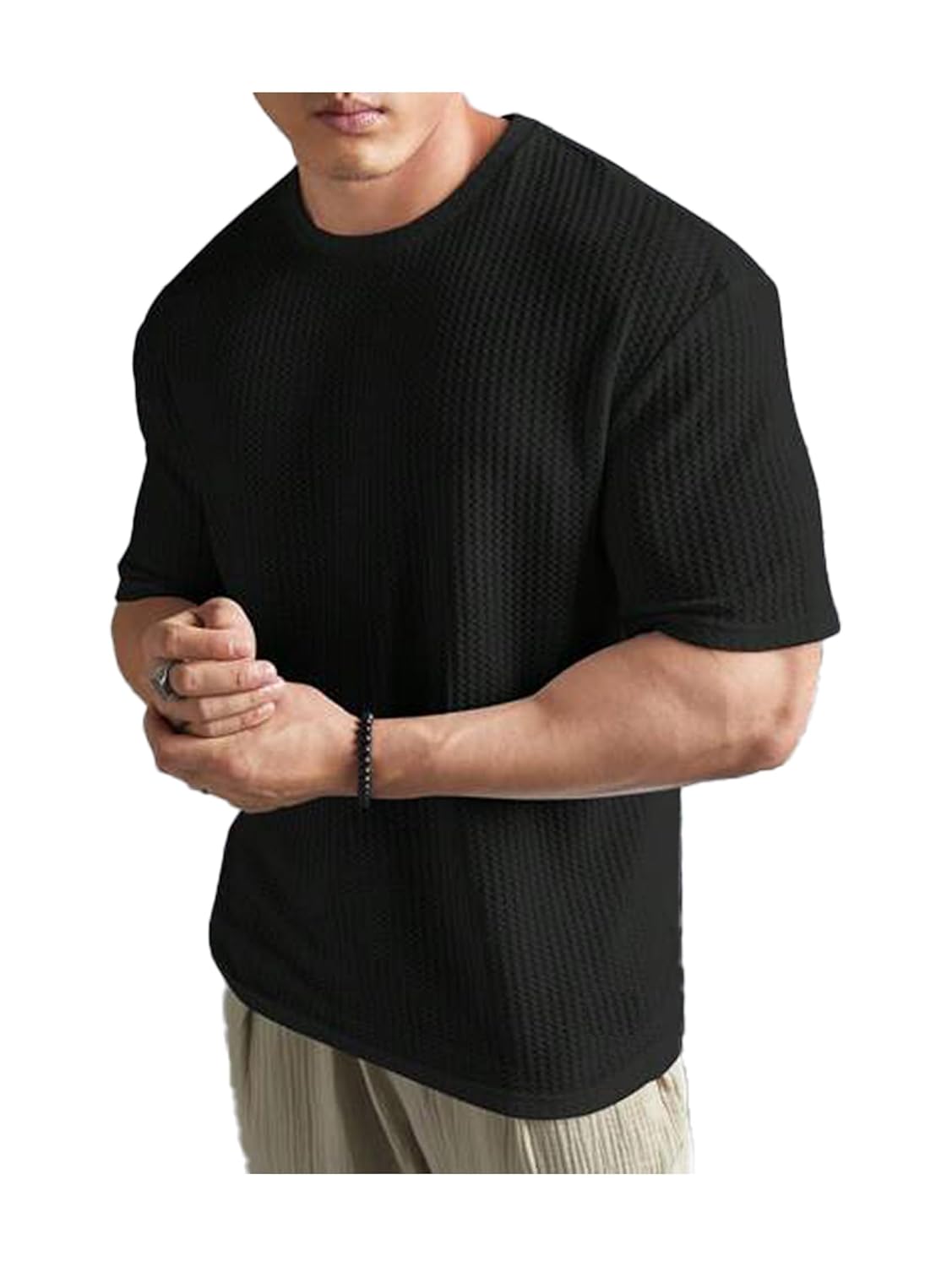 O3e Mens Solid Dotted Unique Design Oversized