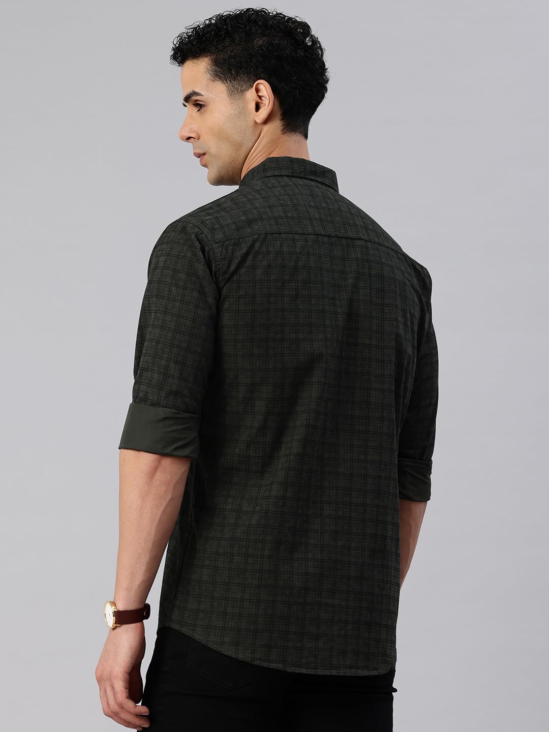 Majestic Man Cotton Checkered Slim Fit Casual Shirt