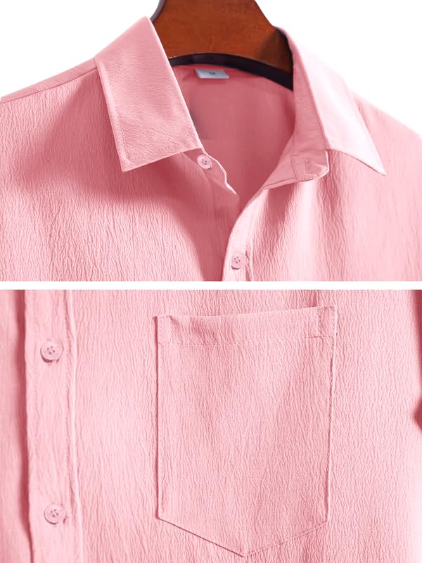 Pinkmint Shirt for Men Stylish Popcorn Textured Shirt