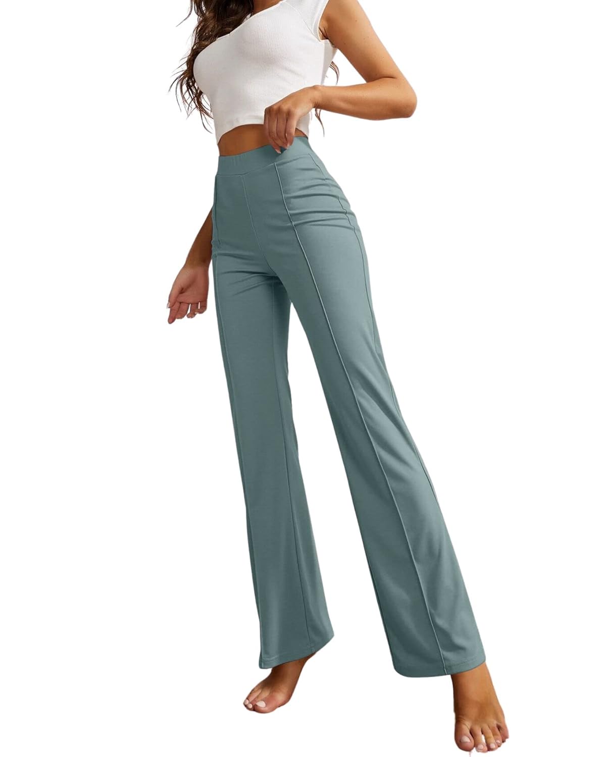 SWADESI STUFF Women's High-Waisted Pant Bell Bottom