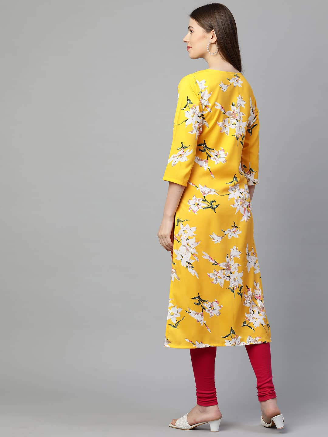GoSriKi Women's Crepe Printed Straight Kurta