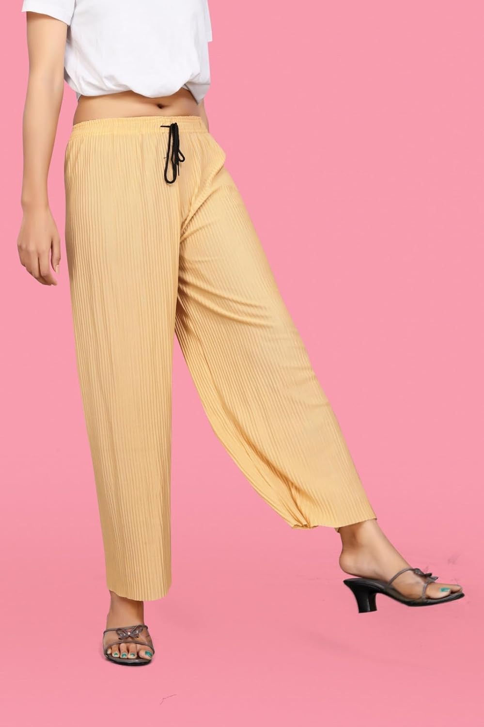 Qkenshit Women's Lycra Palazzo - Stretchable