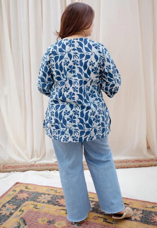 ALENJAN Floral Print Rayon Kurta for Women