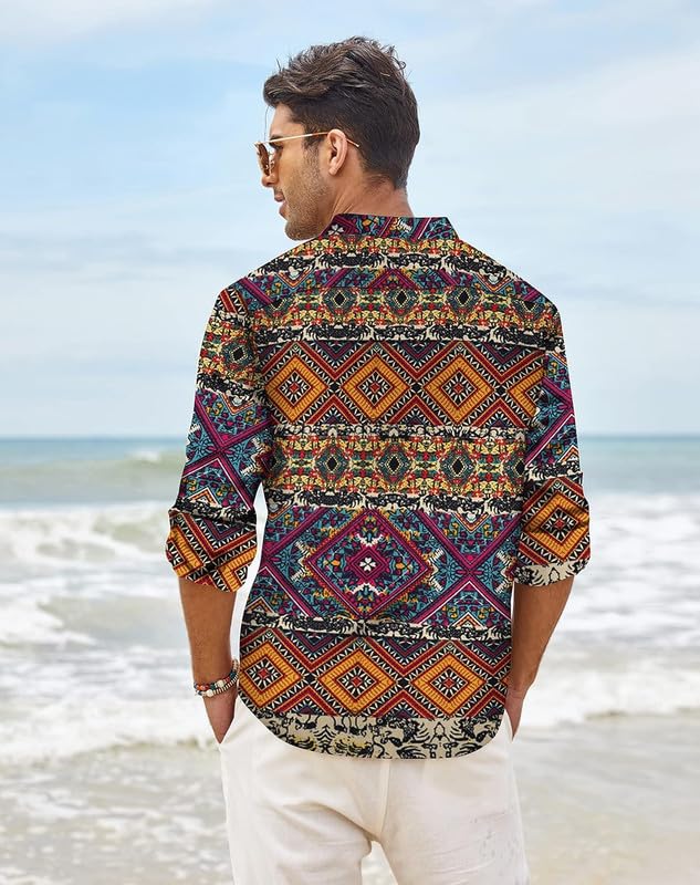 Bellstone Men's Cotton Blend Full Sleeve Printed