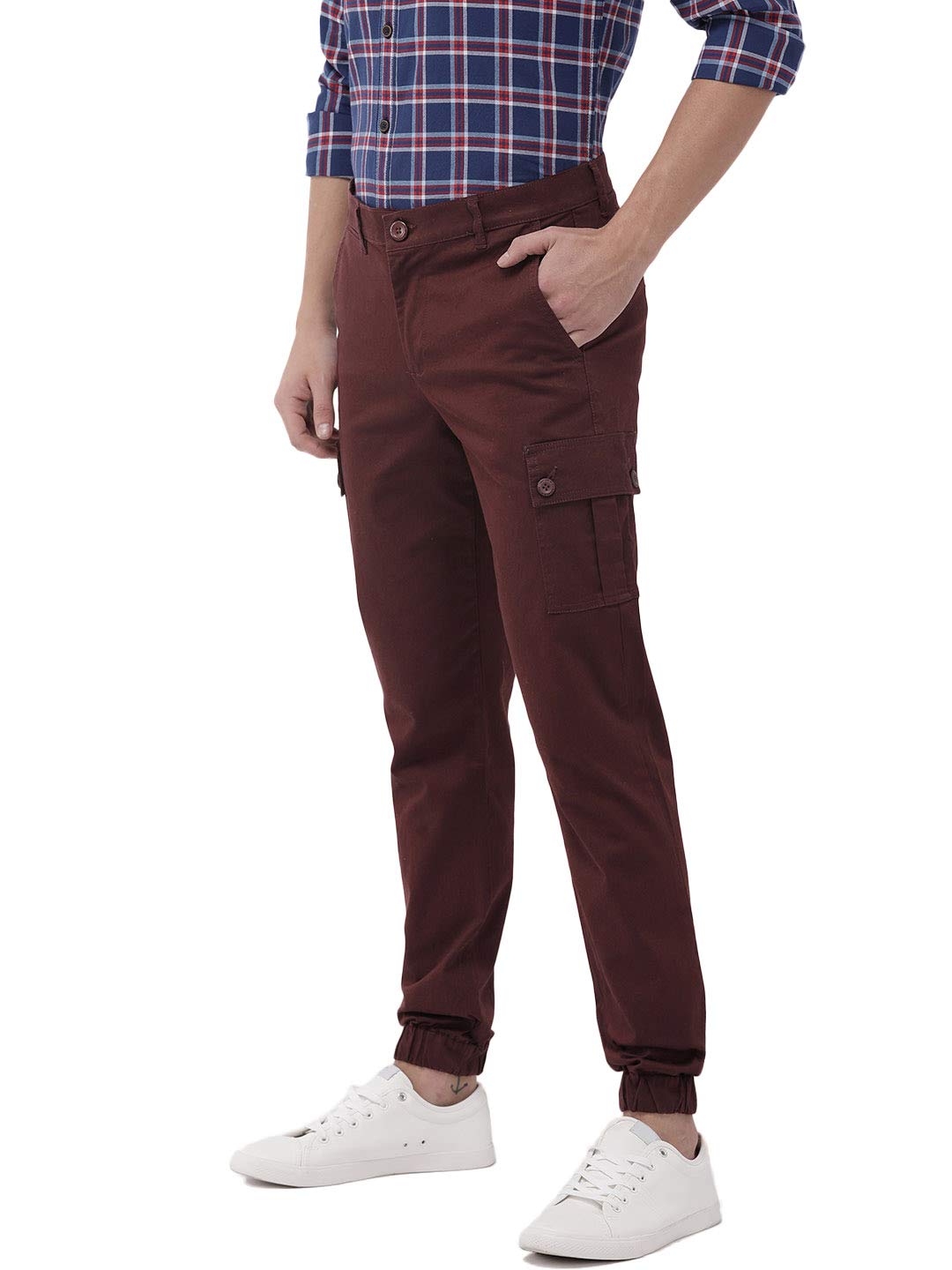 The Indian Garage Co Men's Slim Fit Mid Rise Cargo Pant