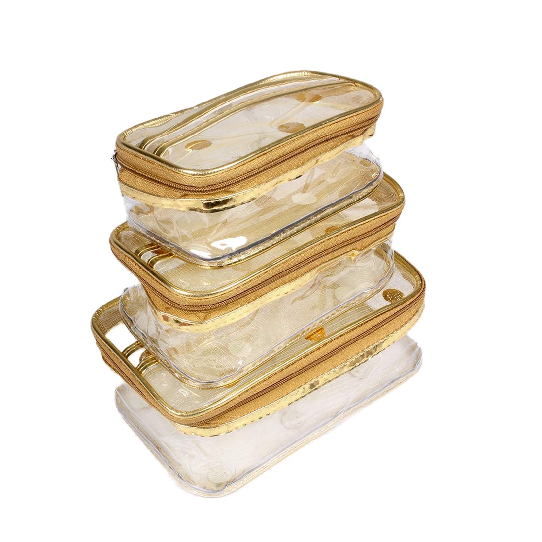 PrettyKrafts Set of 3 Multipurpose Transparent Pouch