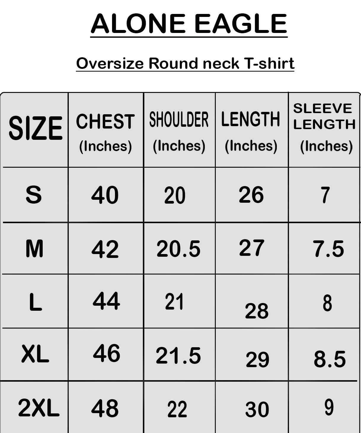 ALONE EAGLE Oversized Baggy Fit Drop Shoulder