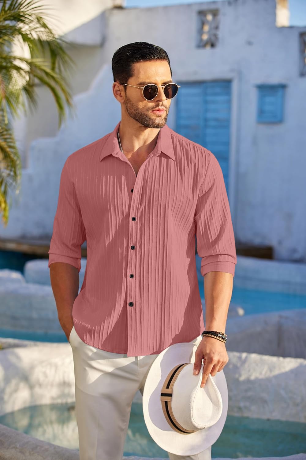 ROYALSCOUT Men's Cotton Blend Full Sleeve Short Kurta