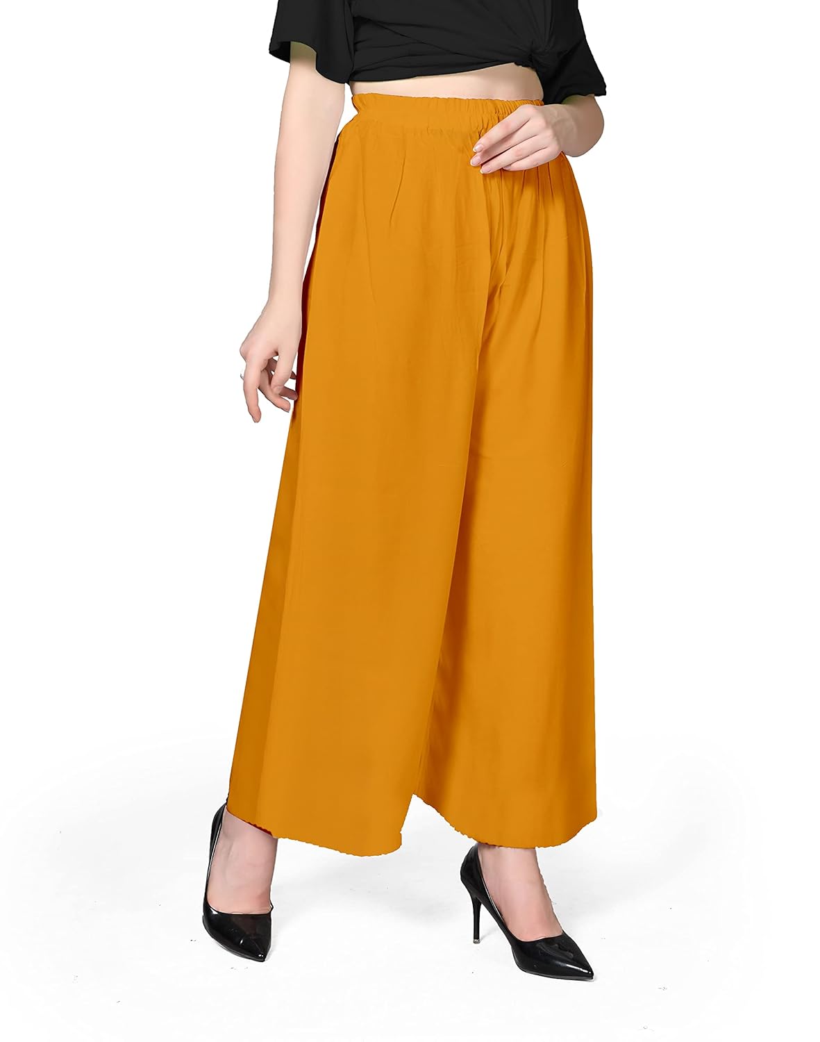 Pranjal Women's Premium Regular Fit Rayon Palazzo