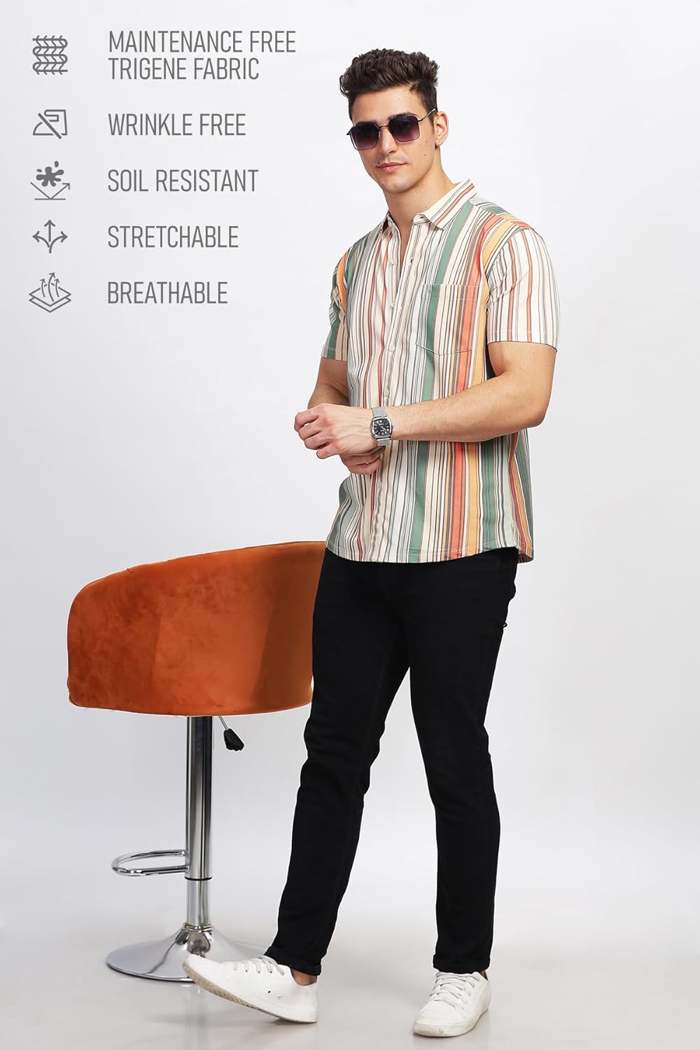 BULLMER Trendy Regular Fit Printed Causal Shirt for Men