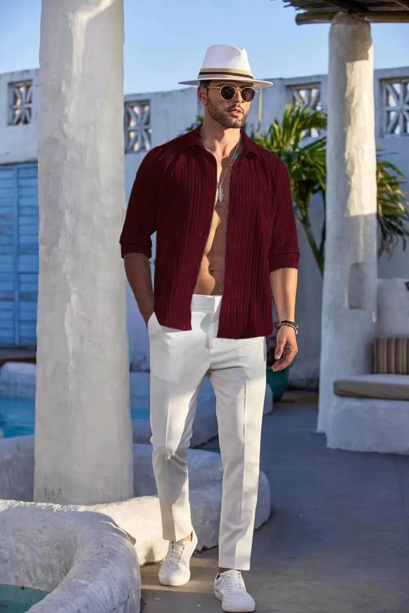 DEELMO Men's Casual Button Down Shirts Long Sleeve